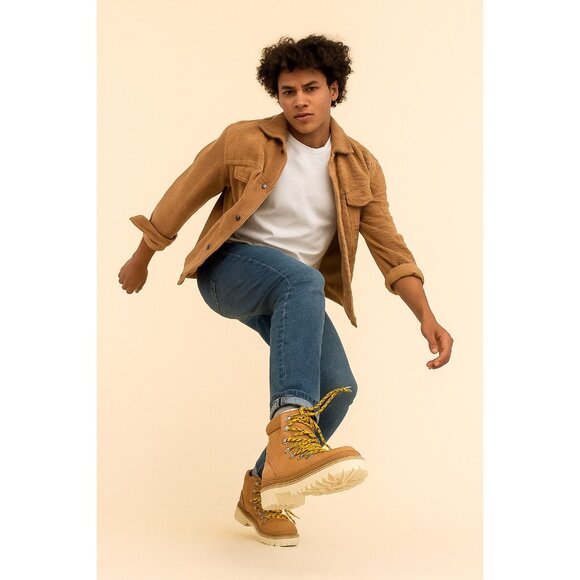 Cool Planet Size 10 by Steve Madden Womens Lace Up Tan Boots - Picture 5 of 9